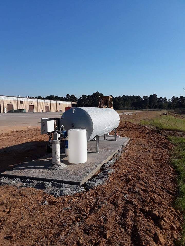 large water tank with pump